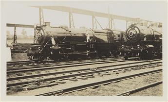 (TRAINS--PENNSYLVANIA RAILROAD) A binder assembled by the artist Lewis Smith with approximately 280 snapshots of steam locomotives.